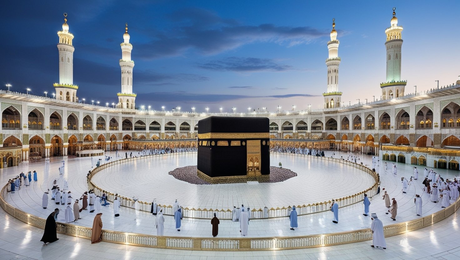 Kaaba and pilgrims in Makkah